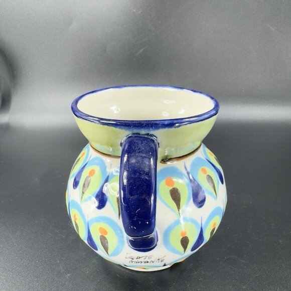 Hand Made Stoneware Mexico Pottery Coffee Mug Cup Jarrito Artist Signed Mug Cup - Picture 8 of 13